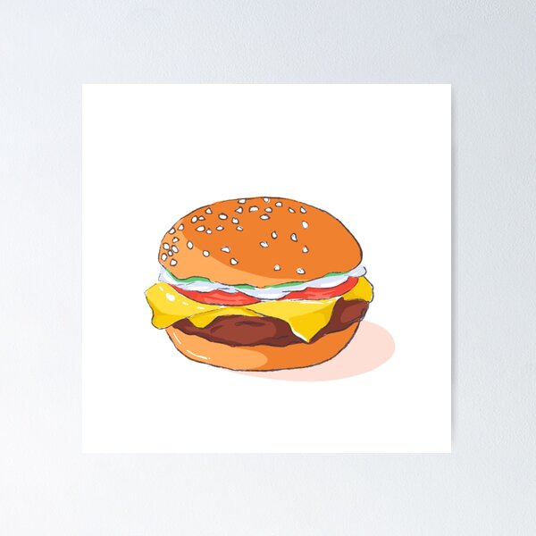 Item preview, Gourmet Hamburger with Cheese and Egg - Aesthetic Beef Burger Art designed and sold by morimist.