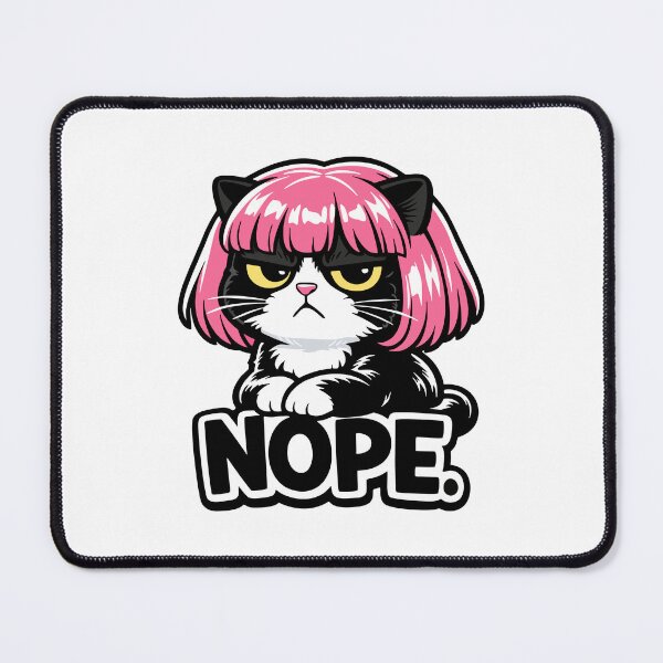 Item preview, Sassy Tuxedo Cat in Pink Wig - Grumpy Nope Attitude designed and sold by littleflabby.