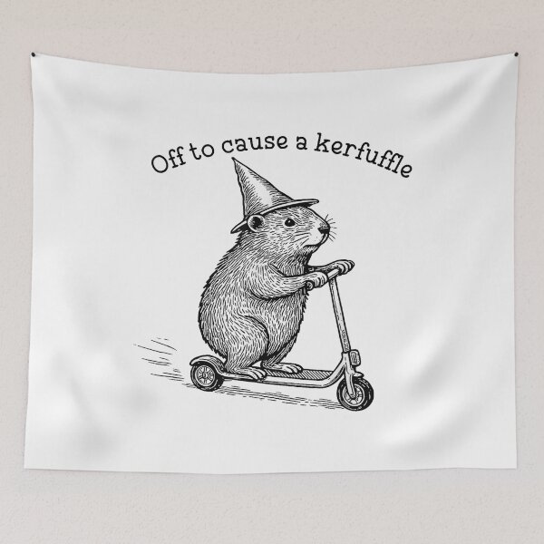 Item preview, Off To Cause A Kerfuffle Groundhog Funny Animals T-Shirt designed and sold by H3ll-Ash-Studio.