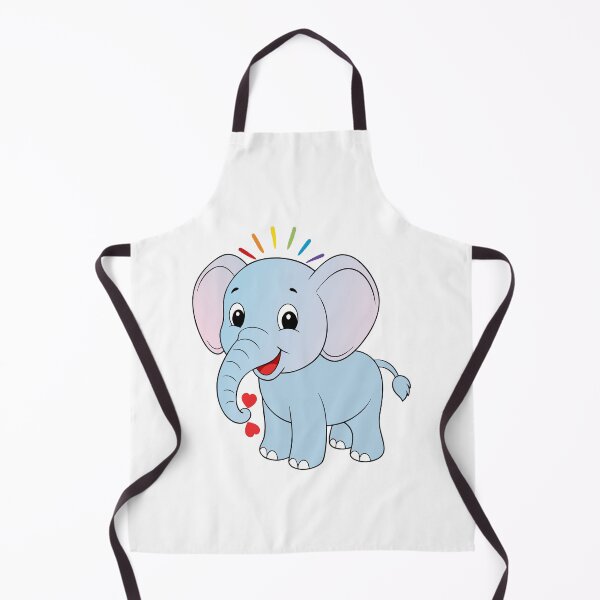 Item preview, Smiling Elephant - Happy Blue Elephant with Rainbow and Hearts designed and sold by Love3Happy.
