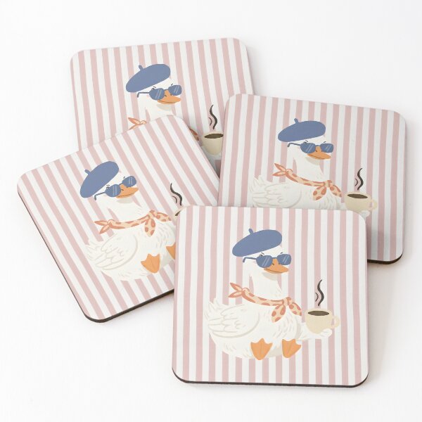 Item preview, Cute Goose with Coffee Wearing Beret – Cozy French Café Animal Illustration designed and sold by GiftsCreek.
