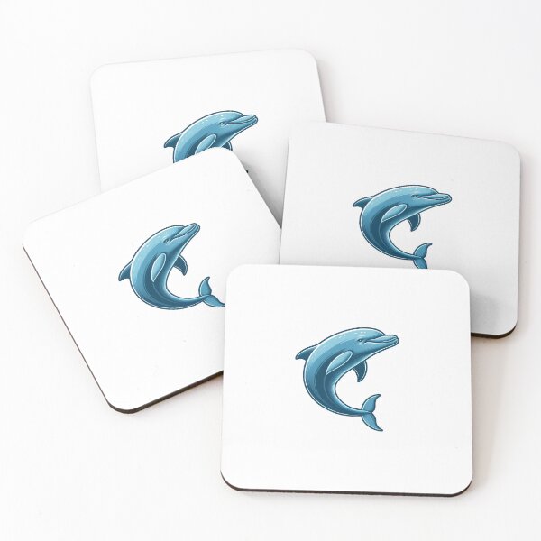 Item preview, Curved Jumping Blue Dolphin in Mid-Air designed and sold by cave-canvas.