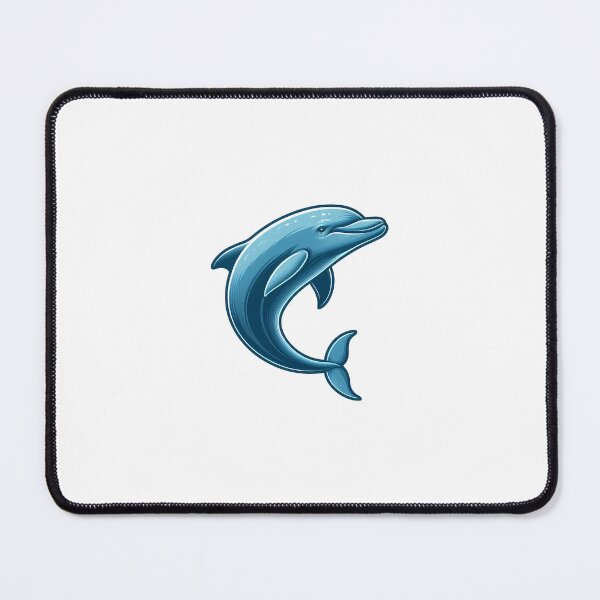 Item preview, Curved Jumping Blue Dolphin in Mid-Air designed and sold by cave-canvas.
