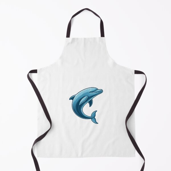 Item preview, Curved Jumping Blue Dolphin in Mid-Air designed and sold by cave-canvas.