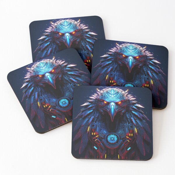 Item preview, Cyberpunk Neon Eagle Sticker – Futuristic Neon Animal Art designed and sold by Whimsicalhub.