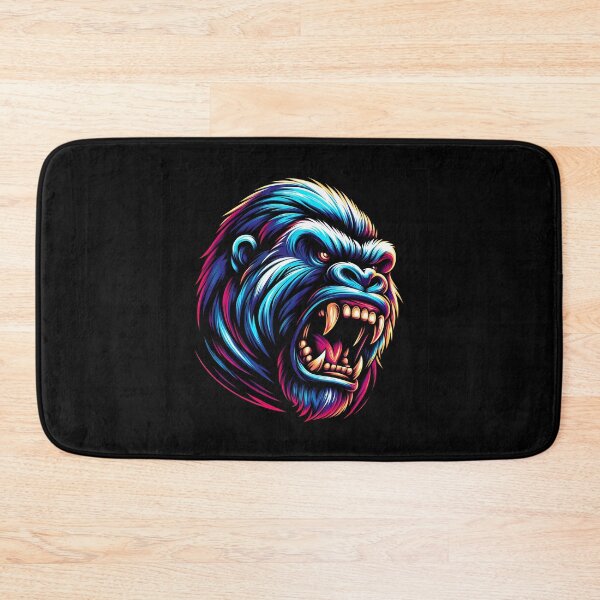 Item preview, Aggressive Roaring Gorilla Head Neon Vector Art designed and sold by beast-net.