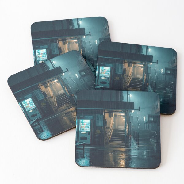 Item preview, Rainy Japanese Train Station Entrance at Night designed and sold by Element Horizon Studio.