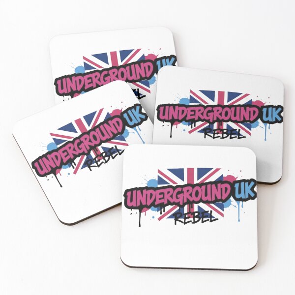 Artikelvorschau, Britischer Punk-Stil: Union Jack mit Graffiti-Schriftzug „Underground“. entworfen und verkauft von Rebel-Youth.