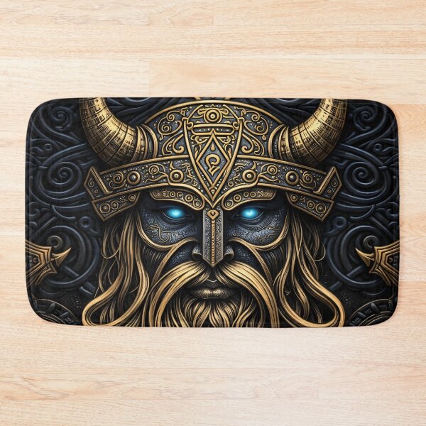 Item preview, Norse Warrior King with Glowing Blue Eyes designed and sold by Kaleidoscope Print.