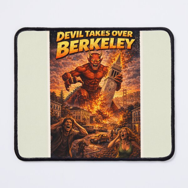 Item preview, Devil invades Berkeley, California comic book poster designed and sold by PIXEL POP DESIGNS - Beyond the Norm!.
