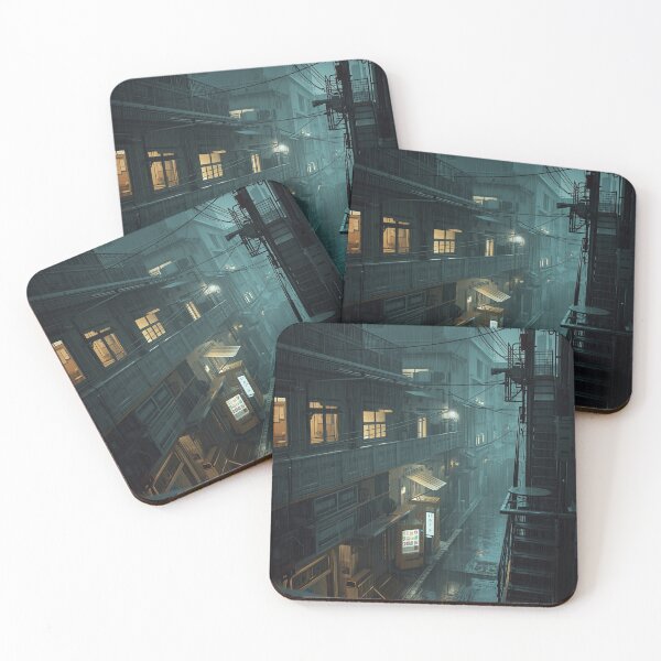 Item preview, Rain-Soaked Japanese Apartment Alley at Night designed and sold by Element Horizon Studio.