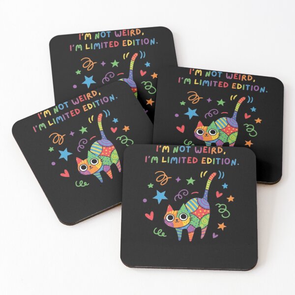 Item preview, I’m Not Weird, I’m Limited Edition – Colorful Patchwork Cat Illustration designed and sold by LittleLoopArt.