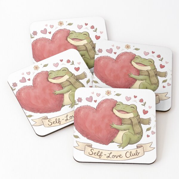 Item preview, Cute Self-Love Club Frog Cozy Watercolor Art designed and sold by auxincaftan0o.