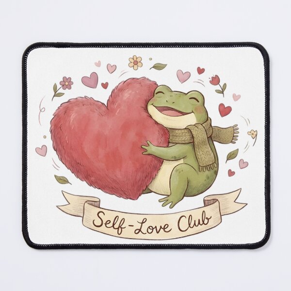 Item preview, Cute Self-Love Club Frog Cozy Watercolor Art designed and sold by auxincaftan0o.
