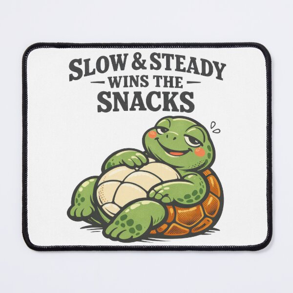 Item preview, Slow and Steady Wins the Snacks Lazy Sea Turtle Vintage Cartoon designed and sold by zoughlal.