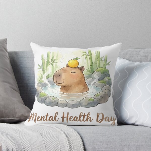 Item preview, Cute Zen Capybara Mental Health Day Watercolor designed and sold by auxincaftan0o.