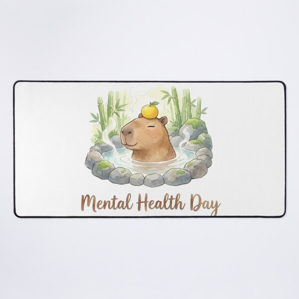 Item preview, Cute Zen Capybara Mental Health Day Watercolor designed and sold by auxincaftan0o.