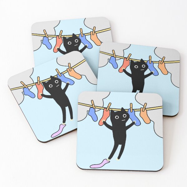Item preview, Cat Hanging From the Clothesline designed and sold by ThingsCatsDo.