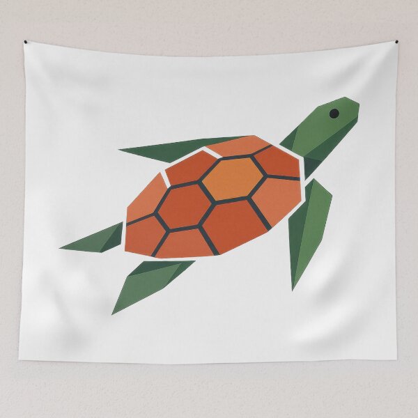 Item preview, Geometric Minimalist Sea Turtle Low Poly Swim Motif designed and sold by zoughlal.