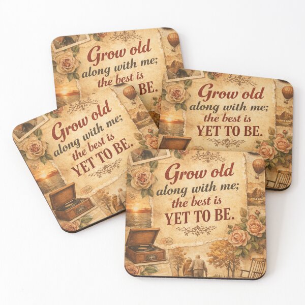 Item preview, Grow old along with me – vintage quote design designed and sold by Mauswohn.