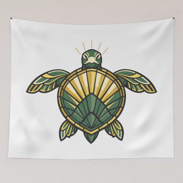 Item preview, 1920s Deco Sea Turtle Symmetrical Luxury Geometric Motif designed and sold by zoughlal.