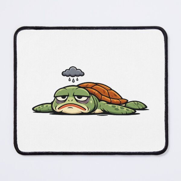 Item preview, Grumpy Monday Sea Turtle Exhausted Relatable Cartoon Mood designed and sold by zoughlal.