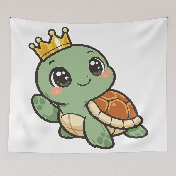 Item preview, Cute Sea Turtle with Tiny Crown Sweet Royal Character designed and sold by zoughlal.