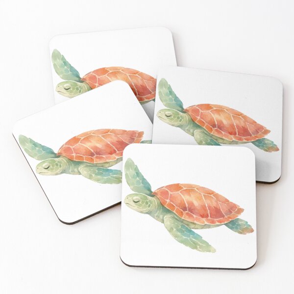 Item preview, Watercolor Style Sea Turtle Serene Swim Soft Edge Wash designed and sold by zoughlal.