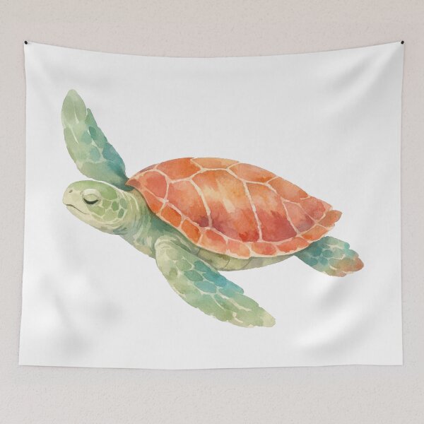 Item preview, Watercolor Style Sea Turtle Serene Swim Soft Edge Wash designed and sold by zoughlal.