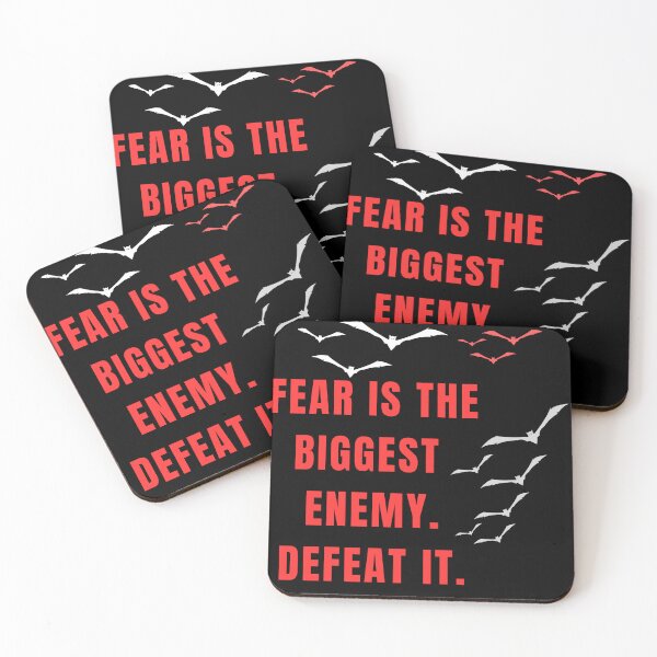 Item preview, Fear Is the Biggest Enemy – Bold Motivational Quote with Dark Bat Art designed and sold by NilofaDesigns.