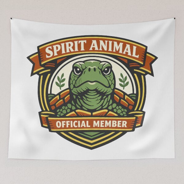 Item preview, Sea Turtle Spirit Animal Badge Vintage Crest Typography designed and sold by zoughlal.