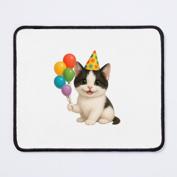Item preview, Kitten party hat with balloons designed and sold by paulrommer.