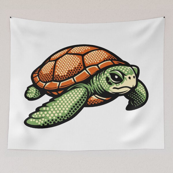 Item preview, Halftone Comic Sea Turtle Ben Day Dots Retro Screenprint Look designed and sold by zoughlal.