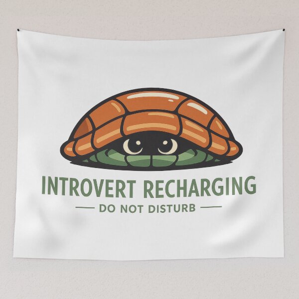 Item preview, Introvert Recharging Sea Turtle Retracted in Shell Do Not Disturb designed and sold by zoughlal.