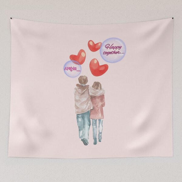 Item preview, Happy Together – Romantic Watercolor Couple Illustration designed and sold by mycreastyle.