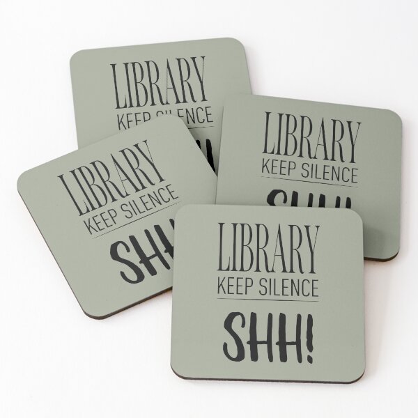 Item preview, Library Keep Silence SHH Retro Metal Sign Typography Art designed and sold by SplashTastic.