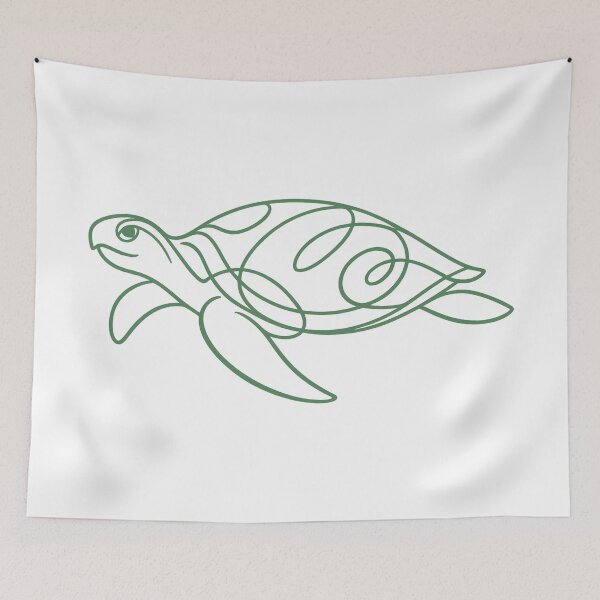 Item preview, One Line Sea Turtle Continuous Line Minimalist Drawing designed and sold by zoughlal.