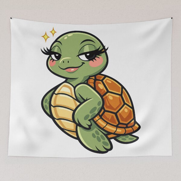 Item preview, Sassy Sea Turtle with Eyelashes Confident Self Love Character designed and sold by zoughlal.