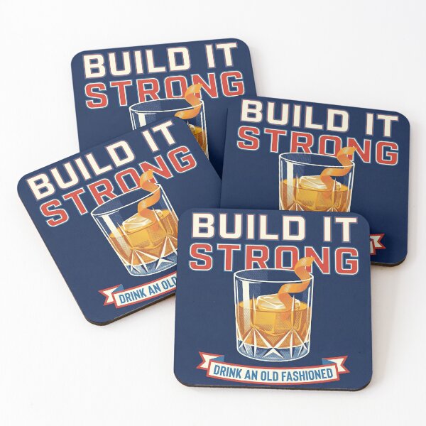 Item preview, Build It Strong - Vintage WWII Style Old Fashioned Cocktail Poster designed and sold by Cozy-Old-Pub.