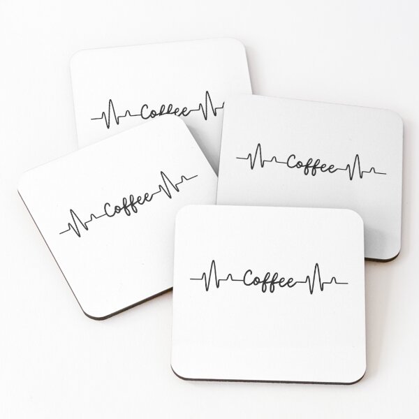 Item preview, Coffee Heartbeat EKG Pulse Line – Caffeine Lifeline Art designed and sold by designRshop999.
