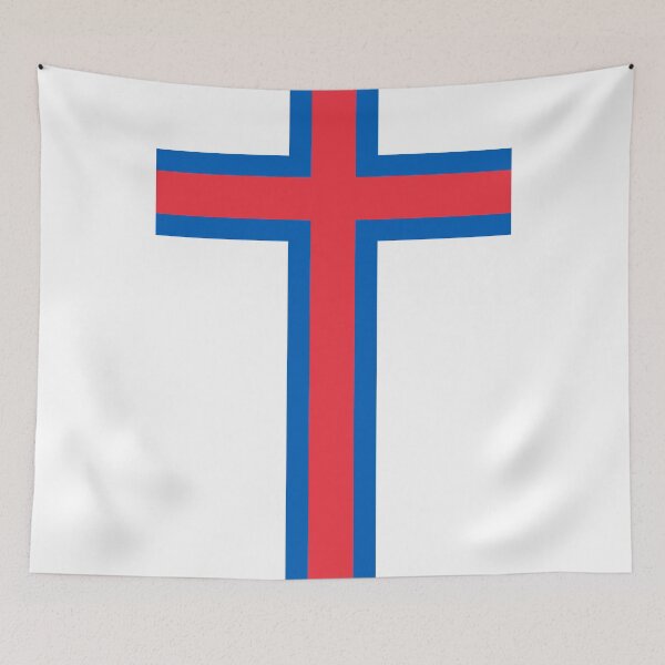Item preview, Vertical Faroe Islands Flag Design designed and sold by NTGUILTY.