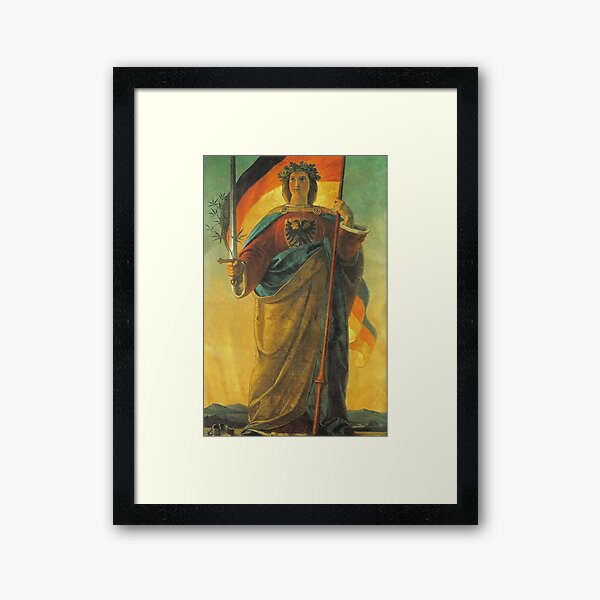 Germania ...from 1848 wall fresco in Frankfurt, St. Pauls Church Framed Art Print