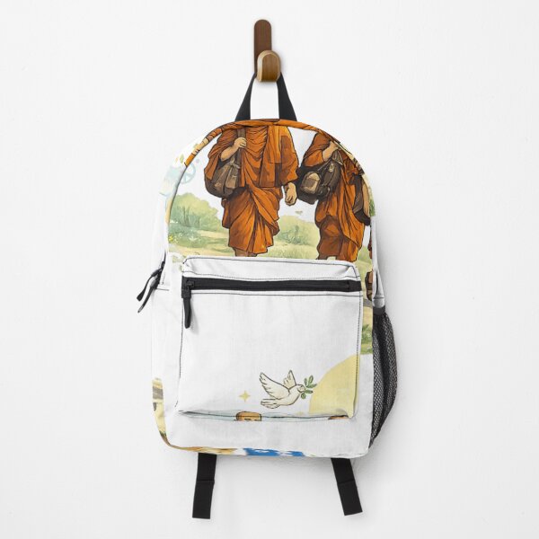 Item preview, Walk For Peace Monks Journey With Dog And Dove Illustration designed and sold by SuziLope.