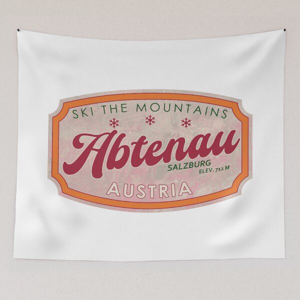 Item preview, Abtenau, Austria, Salzburg, Ski, textured skiing badge designed and sold by Wanderful-roads.