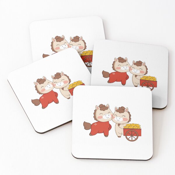Item preview, Two Cute Horses with Gold Cart designed and sold by IN Tales.