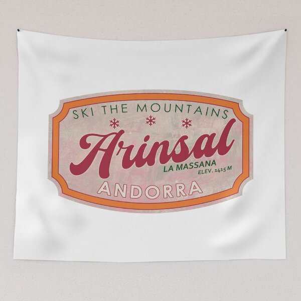 Item preview, Arinsal, Andorra, La Massana, Ski, textured skiing badge designed and sold by Wanderful-roads.