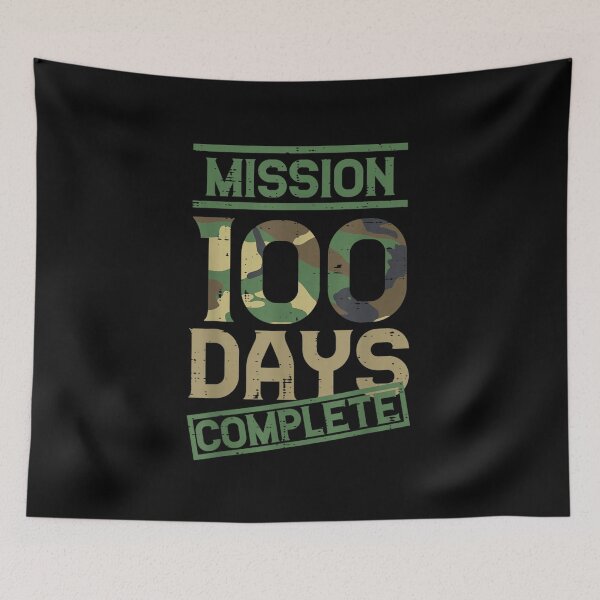 Item preview, Mission 100 Days Complete Military Camouflage Style School Achievement Art designed and sold by SuziLope.