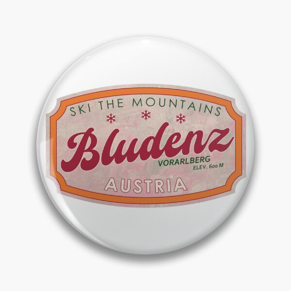 Item preview, Bludenz, Austria, Vorarlberg, Ski, textured skiing badge designed and sold by Wanderful-roads.
