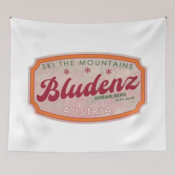 Item preview, Bludenz, Austria, Vorarlberg, Ski, textured skiing badge designed and sold by Wanderful-roads.