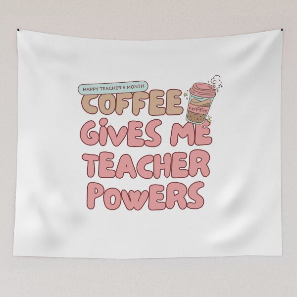 Item preview, Coffee Gives Me Teacher Powers Retro Groovy Appreciation Tee designed and sold by designRshop999.